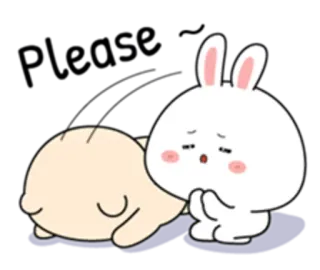 😏 mignon, lapin, triste, amitié, dessin animé, autocollant telegram sticker
