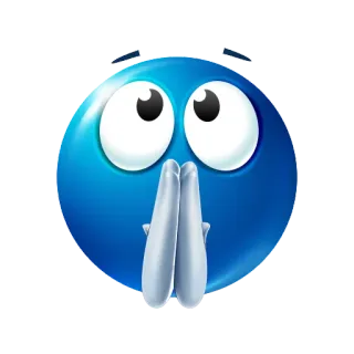 🙏 Emoji, Supplicando, Implorando, Mani, Blu telegram sticker