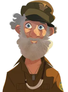 🧔 мужчина, мультфильм, персонаж, старый, седые волосы, иллюстрация telegram sticker