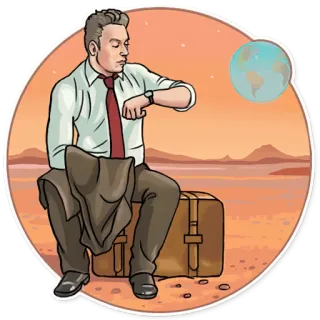 👝 czekanie, walizka, ziemia, mars, podróże telegram sticker