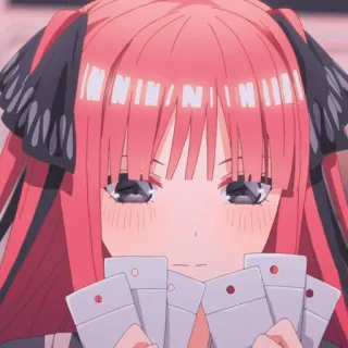 🌿 anime, garota, cabelo rosa, borboleta, cartas whatsapp sticker