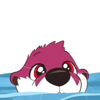 💧 lontra, cartone animato, animale, carino, acqua whatsapp sticker