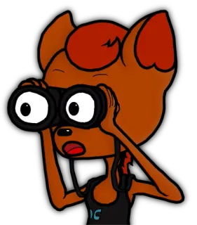 👀 Cartoon, Fernglas, Tier, Schauen, Überrascht, Suchen telegram sticker