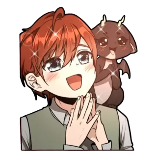 🤩 mignon, animé, paillettes, garçon, dragon telegram sticker