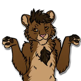 🤷‍♂️ Furry, Anthro, Lion, Haussement d'épaules, Question, Confus whatsapp sticker