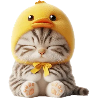 😣 kitten, cat, duck, animal, cute, pet, adorable whatsapp sticker