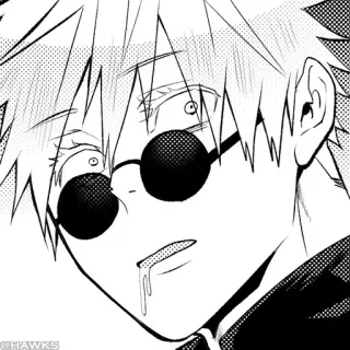 😦 @HAWKS Anime, Manga, Noir et blanc, Lunettes de soleil, Bave, Dessin animé telegram sticker