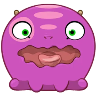 😷 monster, imut, kartun, ungu, makhluk, lucu whatsapp sticker