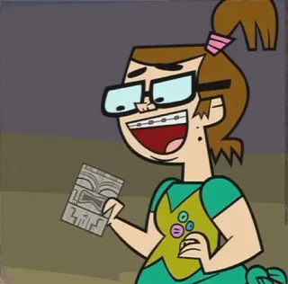 😄 Beth Total Drama Island Бет, Total Drama Island, мультфильм, девочка, очки telegram sticker
