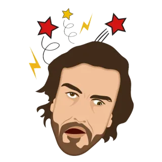 😵 schwindelig, Cartoon, Kopf, Sterne, Schock telegram sticker