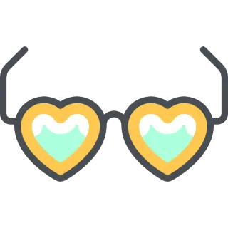 😎 หัวใจ, แว่นตา, แว่นกันแดด, ความรัก, แฟชั่น, เครื่องประดับ telegram sticker