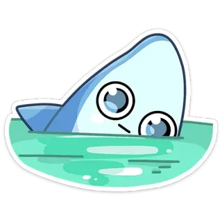 🦈 tiburón, animal, mar, océano, lindo, nadando, dibujos animados, agua telegram sticker