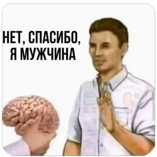 🫥 НЕТ, СПАСИБО, Я МУЖЧИНА telegram sticker