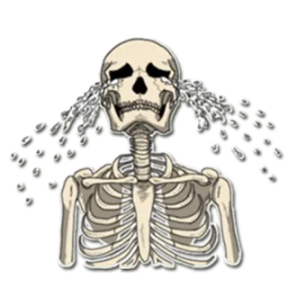 😭 scheletro, piangere, lacrime, triste, emo, anatomia, ossa telegram sticker