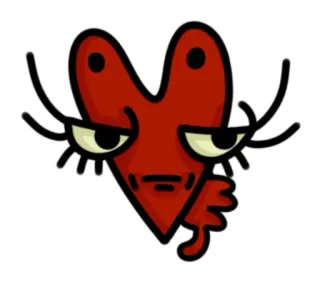 👎 coração, desenho animado, sticker, personagem, expressão, olhos telegram sticker