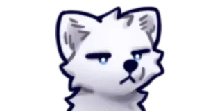 😒 sticker, hoạt hình, động vật, trắng, chó sói telegram sticker