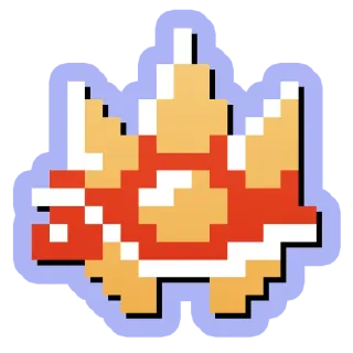 🏃‍♂️ Spiny Super Mario épineux, super mario, jeu vidéo, tortue, pixel art telegram sticker