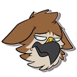 😢 eagle, bird, cartoon, animal, sad, sticker telegram sticker