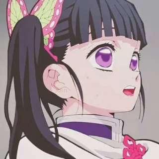 🍭 Kanao Tsuyuri Demon Slayer Anime, Demon Slayer, Kanao Tsuyuri, Kupu-kupu, Gadis, Karakter whatsapp sticker