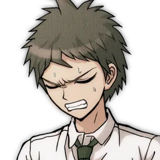 😖 Hajime Hinata Danganronpa Anime, Nhân vật, Biểu cảm, Game telegram sticker