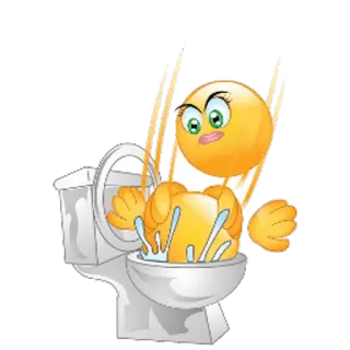 😎 Toilette, Emoji, Spülung, Wasser, Badezimmer telegram sticker