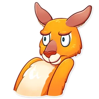 👀 kanguru, kartun, hewan, imut, marsupial, stiker whatsapp sticker