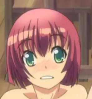 😱 anime, ragazza, imbarazzata, carina, capelli rosa telegram sticker