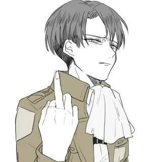 🖕 Levi Ackerman Attack on Titan anime, levi, attack on titan, dedo do meio, ofensivo telegram sticker