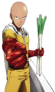 👊 Saitama One-Punch Man Аниме, Персонаж, Сайтама, Ванпанчмен, Герой, Лысый, Манга whatsapp sticker