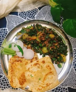 🍱 food, indian, vegetables, roti, okra telegram sticker