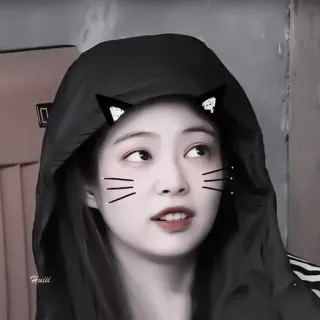 🥟 woman, cat ears, selfie, filter, cat whiskers telegram sticker