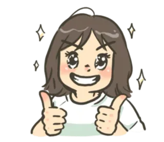 👍 좋아요, 여자, 만화, 승인, 긍정적 whatsapp sticker
