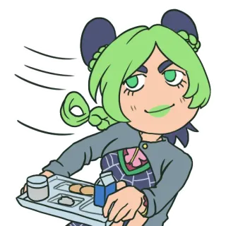 😊 Jolyne Cujoh JoJo's Bizarre Adventure Anime, Jojo, Jolyne, Stone Ocean, Personnage, Déjeuner telegram sticker