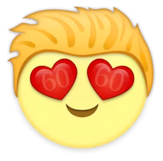 😍 60 emoji, heart eyes, number 60, love, affection telegram sticker