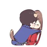 💋 กอด, คู่รัก, ความรัก, อนิเมะ, การ์ตูน telegram sticker