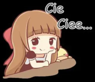 😏 Cie Ciee... милый, аниме, девушка, мультфильм, анимация telegram sticker