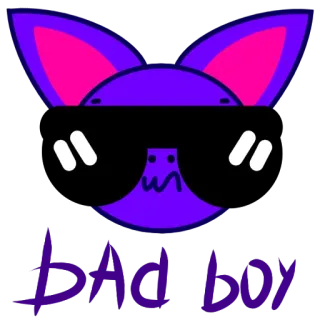 😎 BAD BOY desenho animado, gato, bad boy, óculos de sol telegram sticker