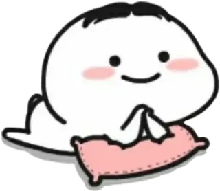 ☺️ Cartoon, Kawaii, Schattig, Kussen, Aanbiddelijk, Personage telegram sticker
