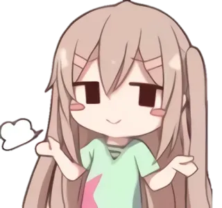 😒 アニメ, 女の子, かわいい, 肩をすくめる, 混乱, 質問 telegram sticker