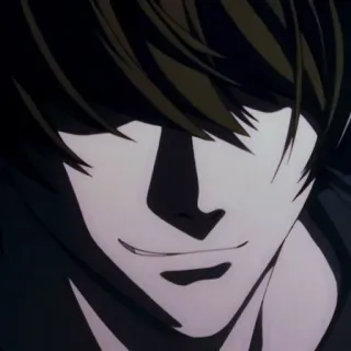😈 Light Yagami Death Note Anime, Death Note, Light Yagami, Kira, Cattivo, Manga, Personaggio, Ritratto telegram sticker