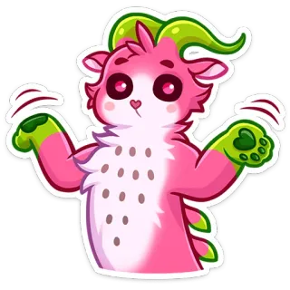 🤷‍♀ adesivo, cartone animato, animale, rosa, carino telegram sticker