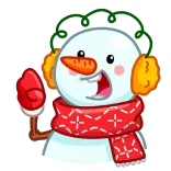 😔 snowman, winter, holiday, christmas, snow, cartoon telegram sticker