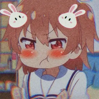 😡 Anime, Cartone animato, Carino, Personaggio, Coniglio, Adesivo telegram sticker