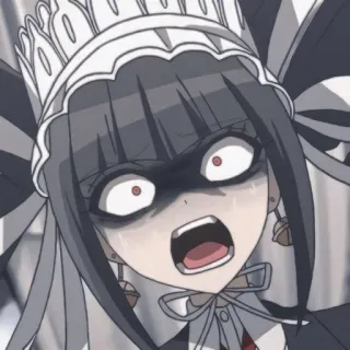 🌟 Celestia Ludenberg Danganronpa 动漫, 害怕, 弹丸论破, 塞蕾丝缇雅·罗登堡, 女仆 telegram sticker