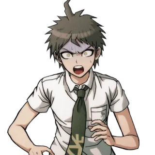 😨 Hajime Hinata Danganronpa Anime, Personagem, Medo, Emoção, Danganronpa whatsapp sticker