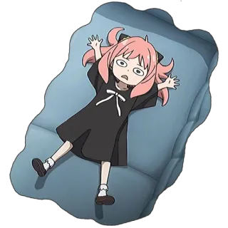 🛏 Anya Forger Spy x Family аниме, spy x family, аня форджер, мультфильм, ребенок, лежа, смешной telegram sticker