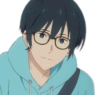 🙂 Anime, Menino, Óculos, Fofo, Desenho animado, Animação telegram sticker