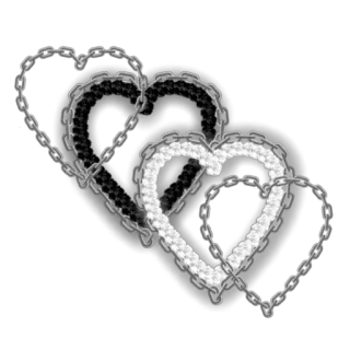 🖤 Herz, Kette, Liebe, Schwarzweiß, Gothic telegram sticker