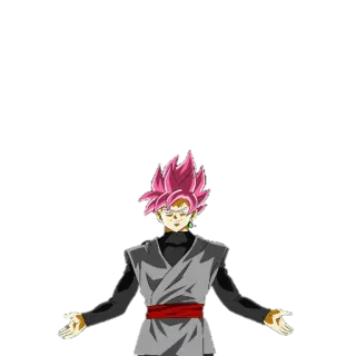 🤔 Goku Black Dragon Ball anime, dragon ball, goku black, super saiyan rose, villain, pink hair, character, manga telegram sticker