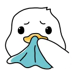🤧 duck, sick, sad, cartoon, tear whatsapp sticker